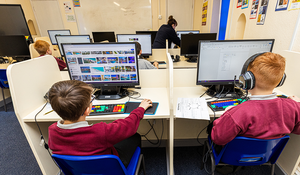 Pupils using computers