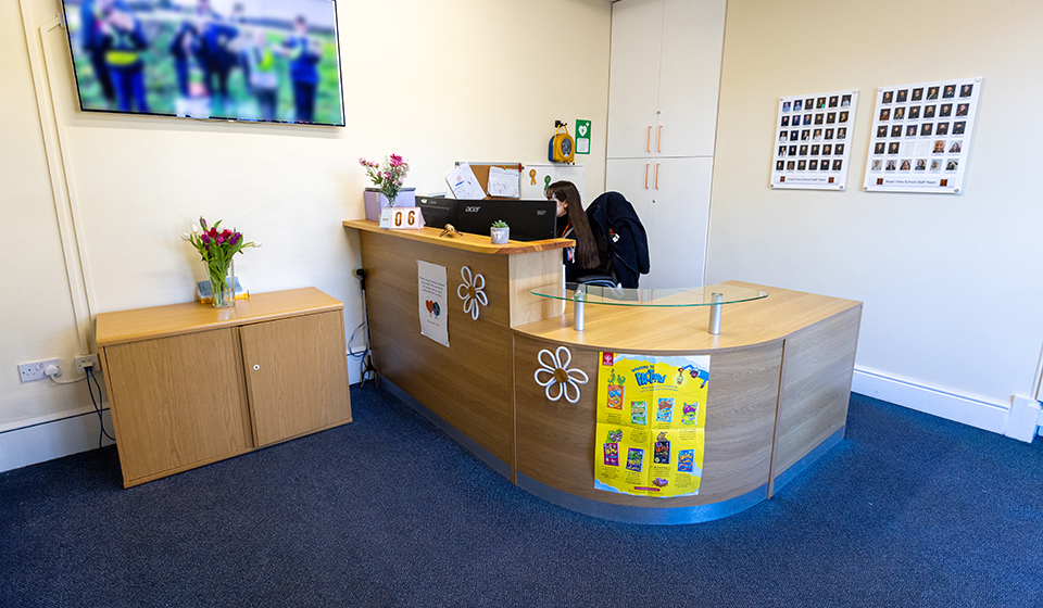 School reception area